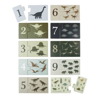 A Little Lovely Company - priradzovacie puzzle – počítanie s dinosaurami