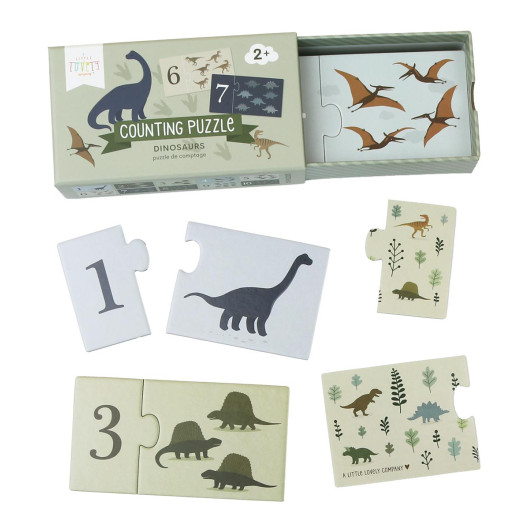 A Little Lovely Company - priradzovacie puzzle – počítanie s dinosaurami