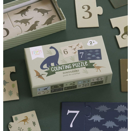A Little Lovely Company - priradzovacie puzzle – počítanie s dinosaurami