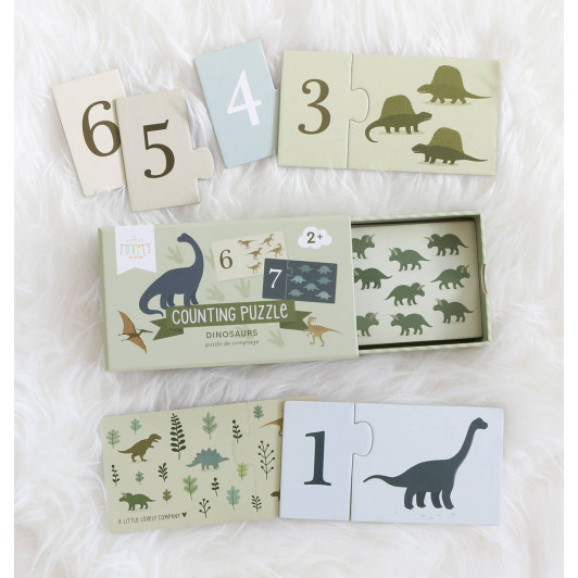 A Little Lovely Company - priradzovacie puzzle – počítanie s dinosaurami