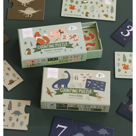 A Little Lovely Company - priradzovacie puzzle – počítanie s dinosaurami