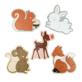 A Little Lovely Company - puzzle s lesnými zvieratkami
