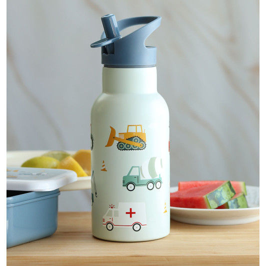 A Little Lovely Company - antikorová fľaša na pitie, 350 ml - vozidlá A Little Lovely Company - antikorová fľaša na pitie, 350 ml - vozidlá