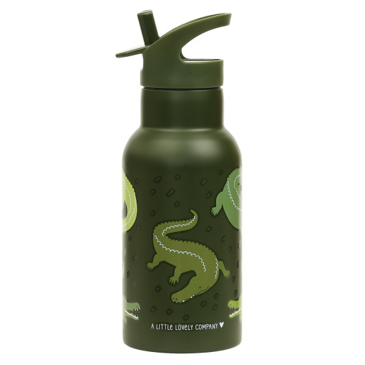A Little Lovely Company - antikorová fľaša na pitie, 350 ml - krokodíl