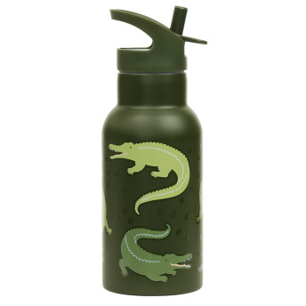 A Little Lovely Company - antikorová fľaša na pitie, 350 ml - krokodíl