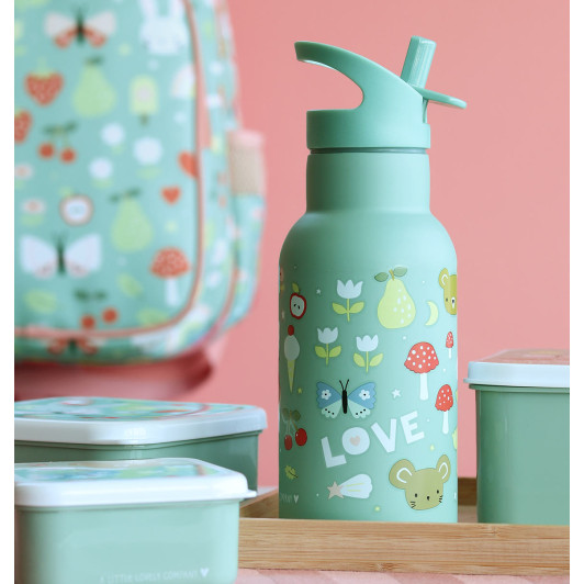 A Little Lovely Company - antikorová fľaša na pitie, 350 ml - radosť