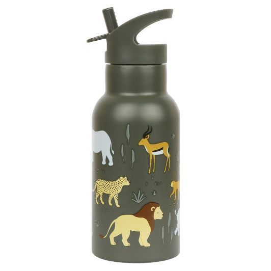 A Little Lovely Company - antikorová fľaša na pitie, 350 ml - zvieratá zo savany