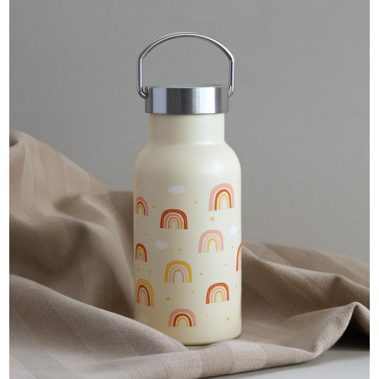 A Little Lovely Company - antikorová fľaša na pitie, 350 ml - dúha