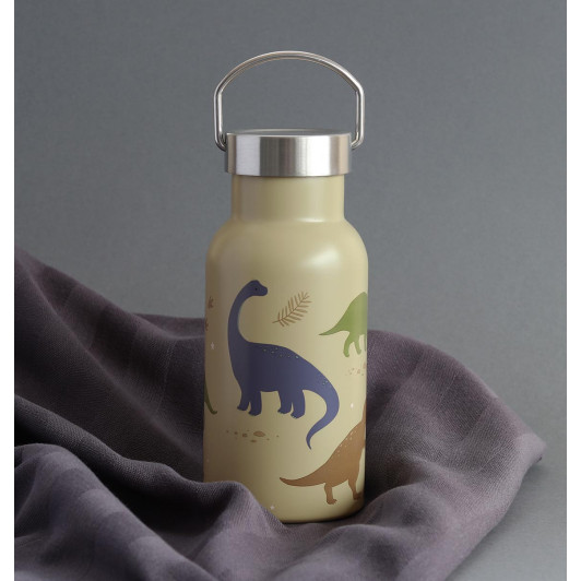 A Little Lovely Company - antikorová fľaša na pitie, 350 ml - dinosaury A Little Lovely Company - antikorová fľaša na pitie, 350 ml - dinosaury