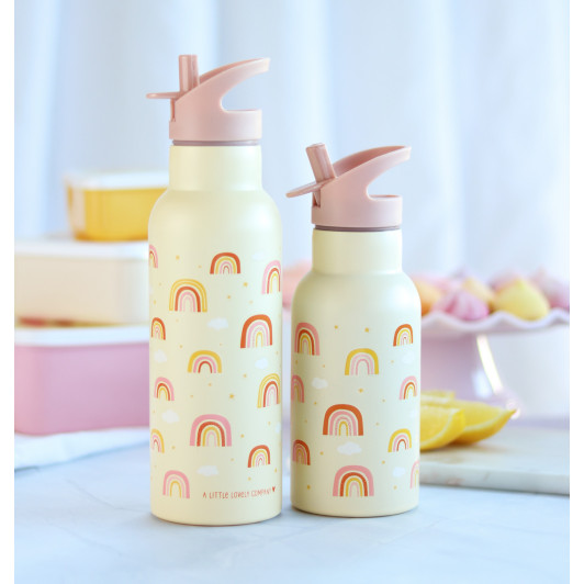 A Little Lovely Company - antikorová fľaša na pitie, 500 ml - dúha
