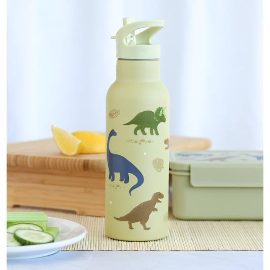 A Little Lovely Company - antikorová fľaša na pitie, 500 ml - dinosaury A Little Lovely Company - antikorová fľaša na pitie, 500 ml - dinosaury