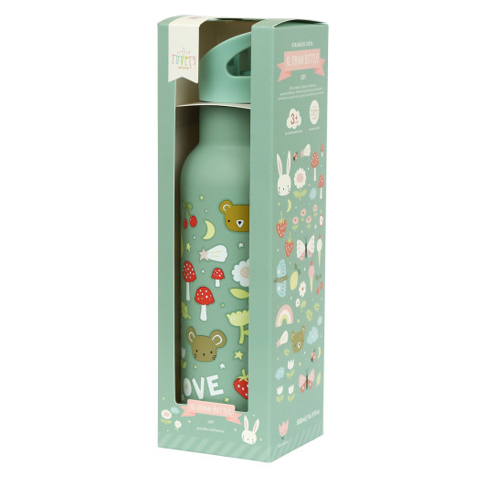 A Little Lovely Company - antikorová fľaša na pitie, 500 ml - radosť