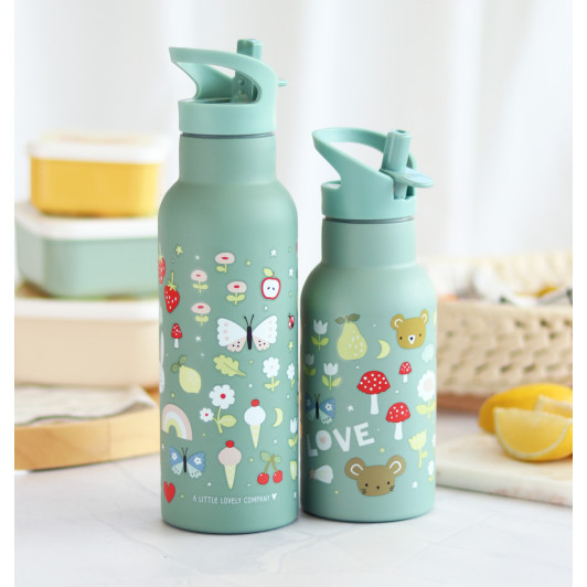 A Little Lovely Company - antikorová fľaša na pitie, 500 ml - radosť