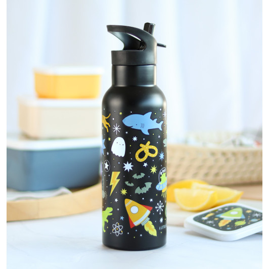 A Little Lovely Company - antikorová fľaša na pitie, 500 ml - vesmír