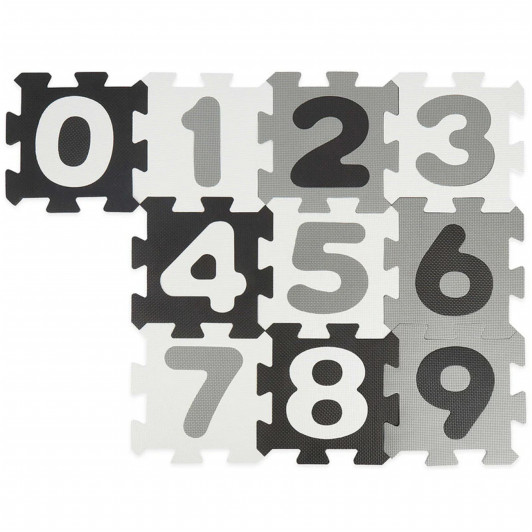 Bieco - Penová hracia podložka s číslami - puzzle black & white - 10 ks Bieco - Penová hracia podložka s číslami - puzzle black & white - 10 ks