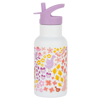 A Little Lovely Company - antikorová fľaša na pitie, 350 ml - kvetinová záhrada