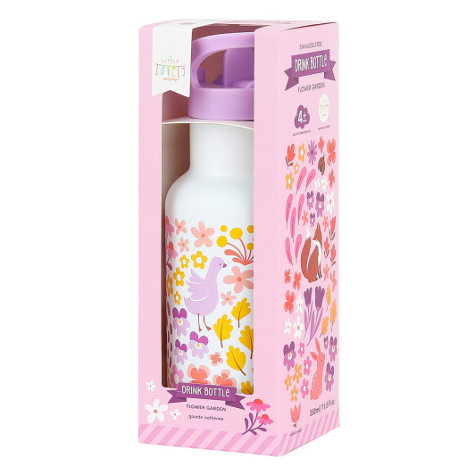 A Little Lovely Company - antikorová fľaša na pitie, 350 ml - kvetinová záhrada A Little Lovely Company - antikorová fľaša na pitie, 350 ml - kvetinová záhrada