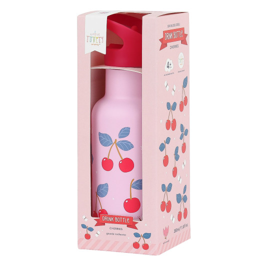 A Little Lovely Company - antikorová fľaša na pitie, 350 ml - čerešne