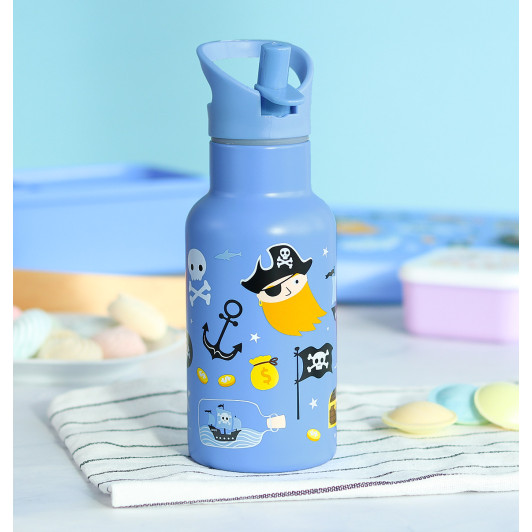 A Little Lovely Company - antikorová fľaša na pitie, 350 ml - piráti