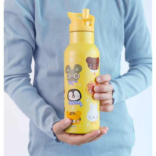 A Little Lovely Company - antikorová fľaša na pitie, 500 ml - zvierací kamaráti A Little Lovely Company - antikorová fľaša na pitie, 500 ml - zvierací kamaráti