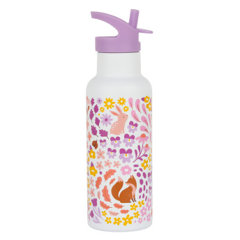 A Little Lovely Company - antikorová fľaša na pitie, 500 ml - kvetinová záhrada