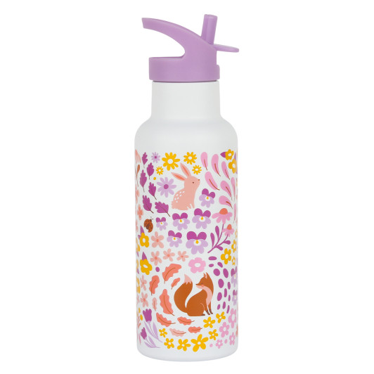 A Little Lovely Company - antikorová fľaša na pitie, 500 ml - kvetinová záhrada