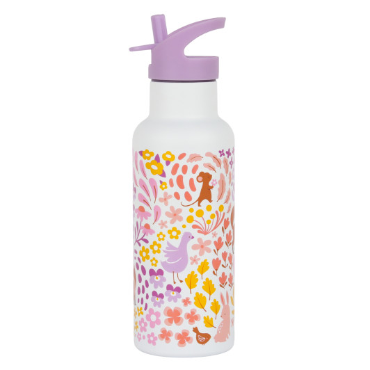A Little Lovely Company - antikorová fľaša na pitie, 500 ml - kvetinová záhrada