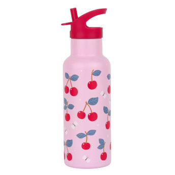 A Little Lovely Company - antikorová fľaša na pitie, 500 ml - čerešne