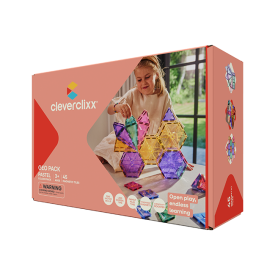 Cleverclixx – Magnetická stavebnica Geo Pack Pastel – 45 ks
