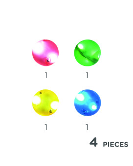 Cleverclixx – Guľôčková dráha – Súprava guľôčok Dazzling Lights – 4 ks