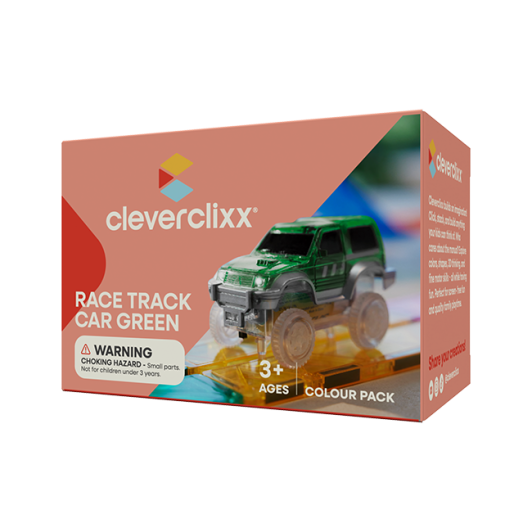 Cleverclixx – Magnetická pretekárska dráha – Autíčko zelené – 1 ks