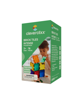 Cleverclixx – Magnetická stavebnica Brick Tiles Pack Intense – 16 ks