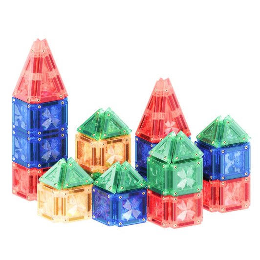 Cleverclixx – Magnetická stavebnica Mini Tiles Pack Intense – 28 ks