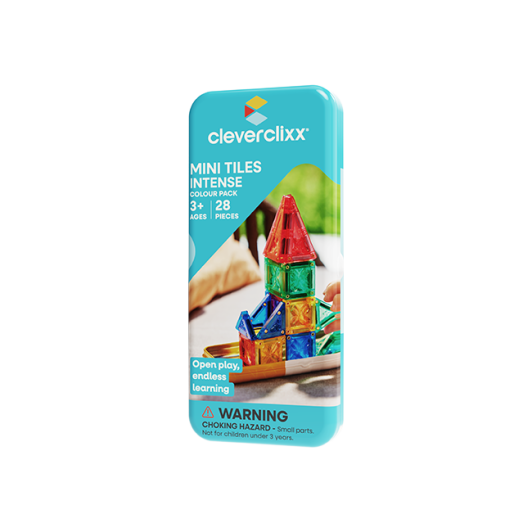Cleverclixx – Magnetická stavebnica Mini Tiles Pack Intense – 28 ks