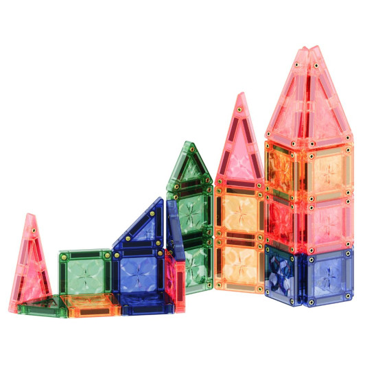 Cleverclixx – Magnetická stavebnica Mini Tiles Pack Pastel – 28 ks