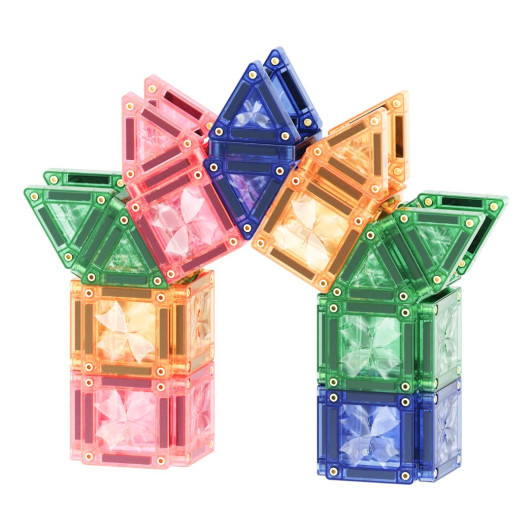 Cleverclixx – Magnetická stavebnica Mini Tiles Pack Pastel – 28 ks