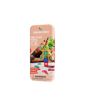 Cleverclixx – Magnetická stavebnica Mini Tiles Pack Pastel – 28 ks